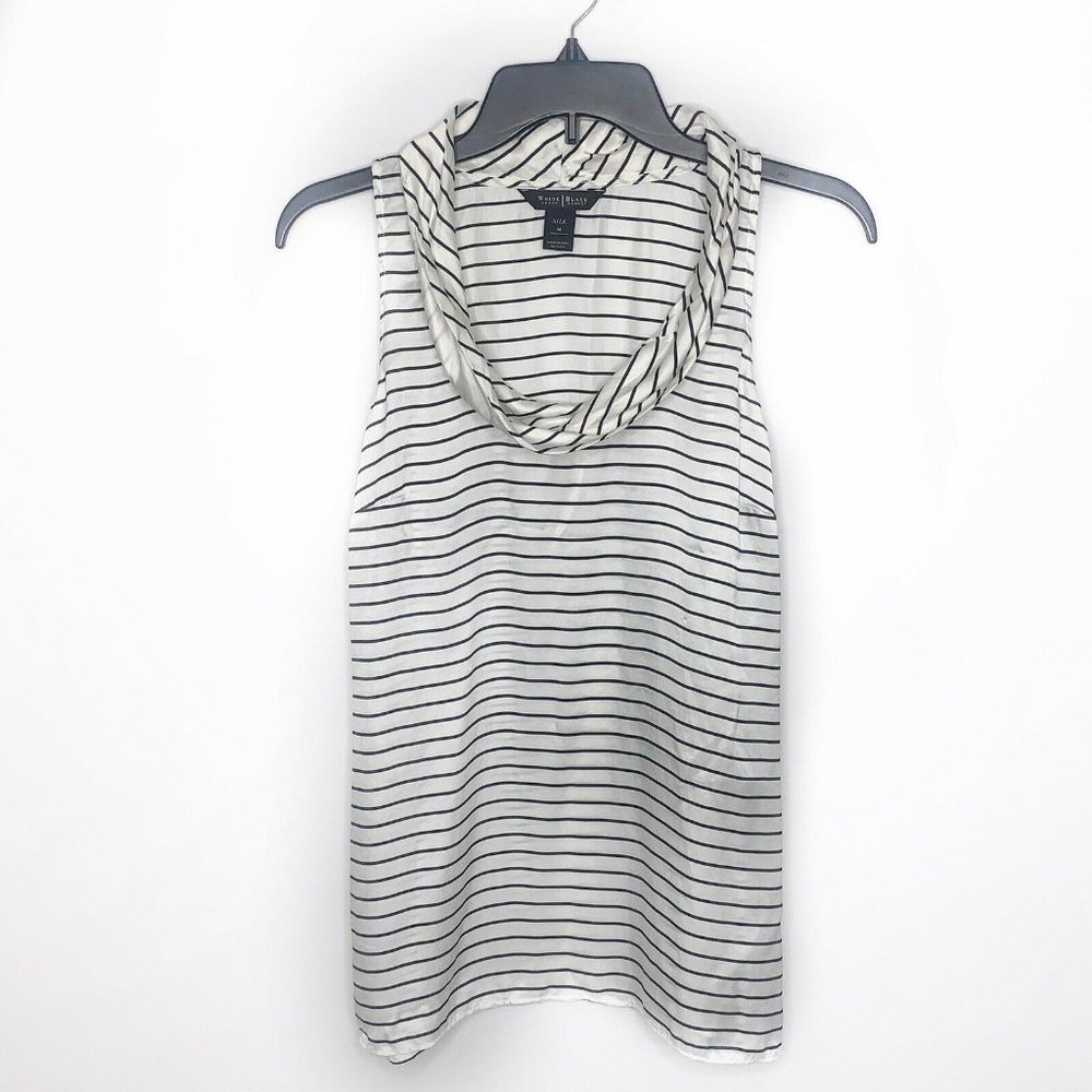 White House Black Market Striped Silk Blouse